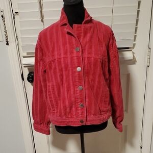 CAbi Pink Corduroy Button-Front Jacket
